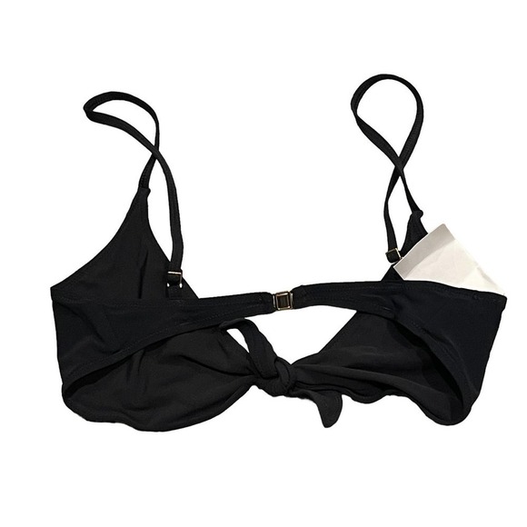 TOTÊME Black Tie Front Recycled Polyamide Blend Triangle Bikini Top Size S NWT - Picture 7 of 13